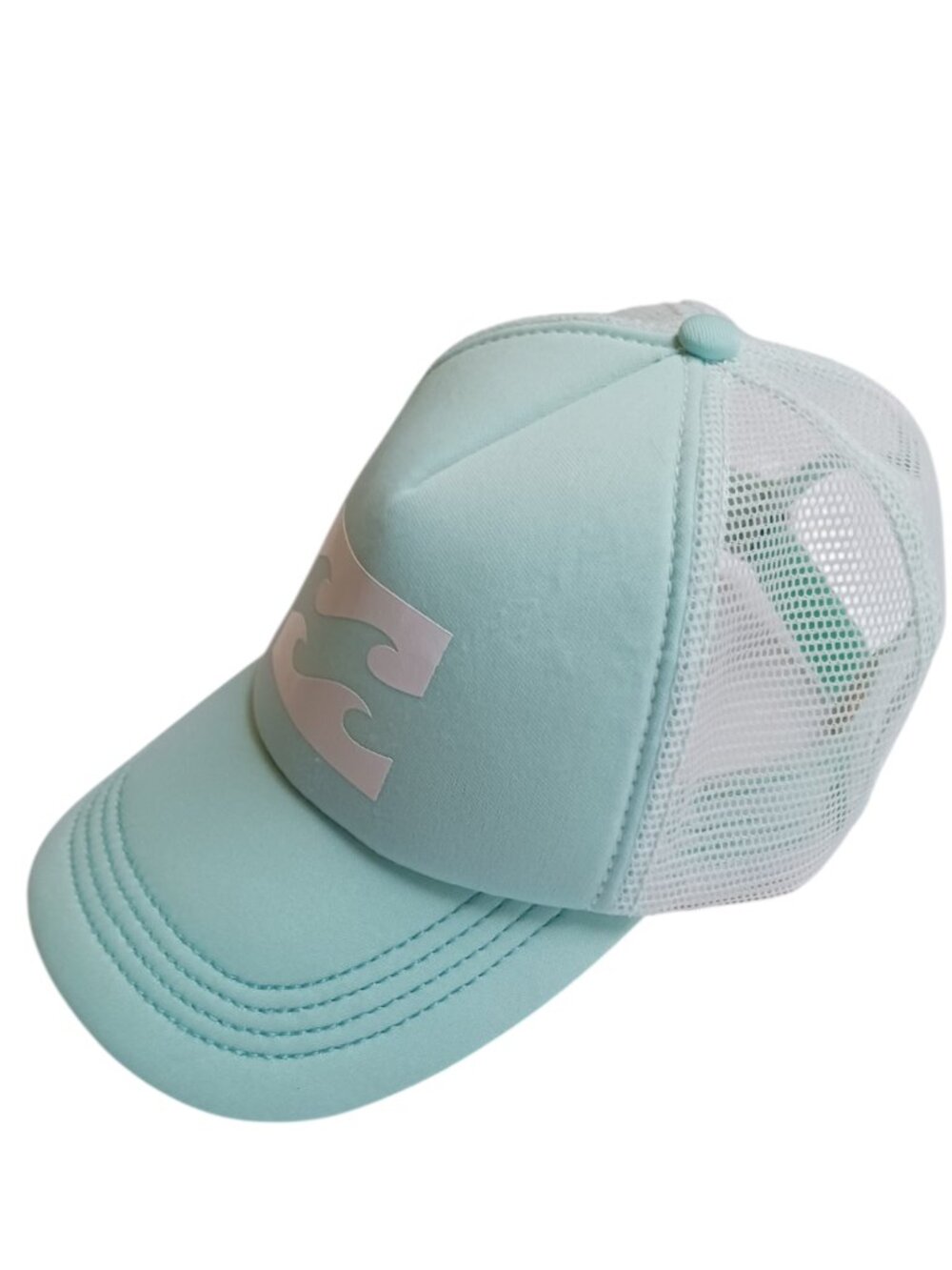 Billabong Mint Green & White Mesh Trucker Hat Surf Wave Logo Snapback - Picture 5 of 12